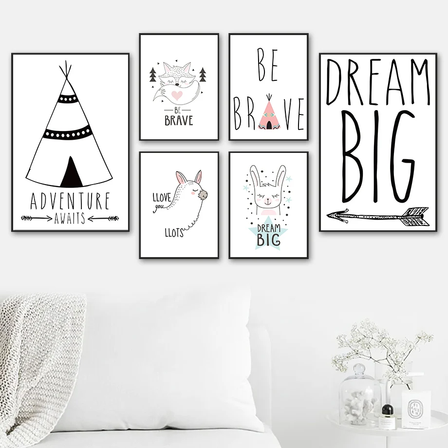 Fox Rabbit Alpaca Dream Brave Adventure Cartoon Wall Art Canvas Painting Nordic Posters And Prints Wall Pictures Kids Room Decor
Fox Rabbit Alpaca Dream Brave Adventure Cartoon Wall Art Canvas Painting Nordic Posters And Prints Wall Pictures Kids Room Decor