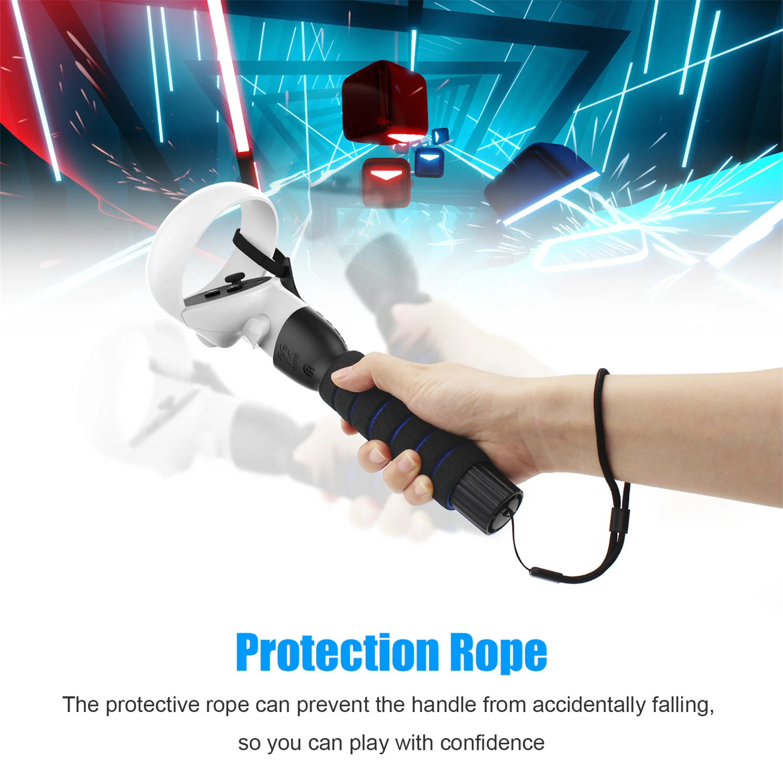 Suitable for Oculus quest, quest 2 or rift s controllers to play Beat Saber games. Double handle lightsaber handle
Suitable for Oculus quest, quest 2 or rift s controllers to play Beat Saber games. Double handle lightsaber handle