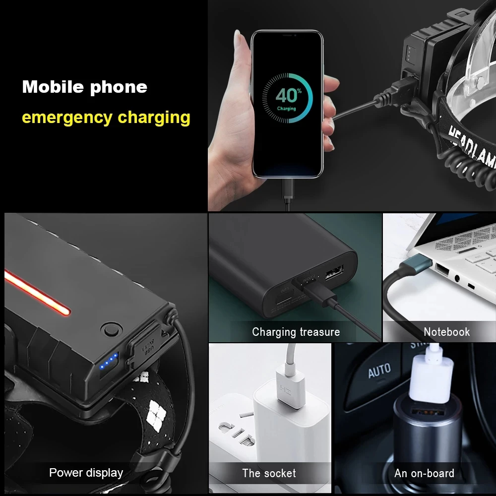 700000Lms XHP90.5 USB Rechargeable Led 5000mah Brightest Flashlight Powerful Headlight Hunting Lantern Waterproof Use 3x18650
700000Lms XHP90.5 USB Rechargeable Led 5000mah Brightest Flashlight Powerful Headlight Hunting Lantern Waterproof Use 3x18650