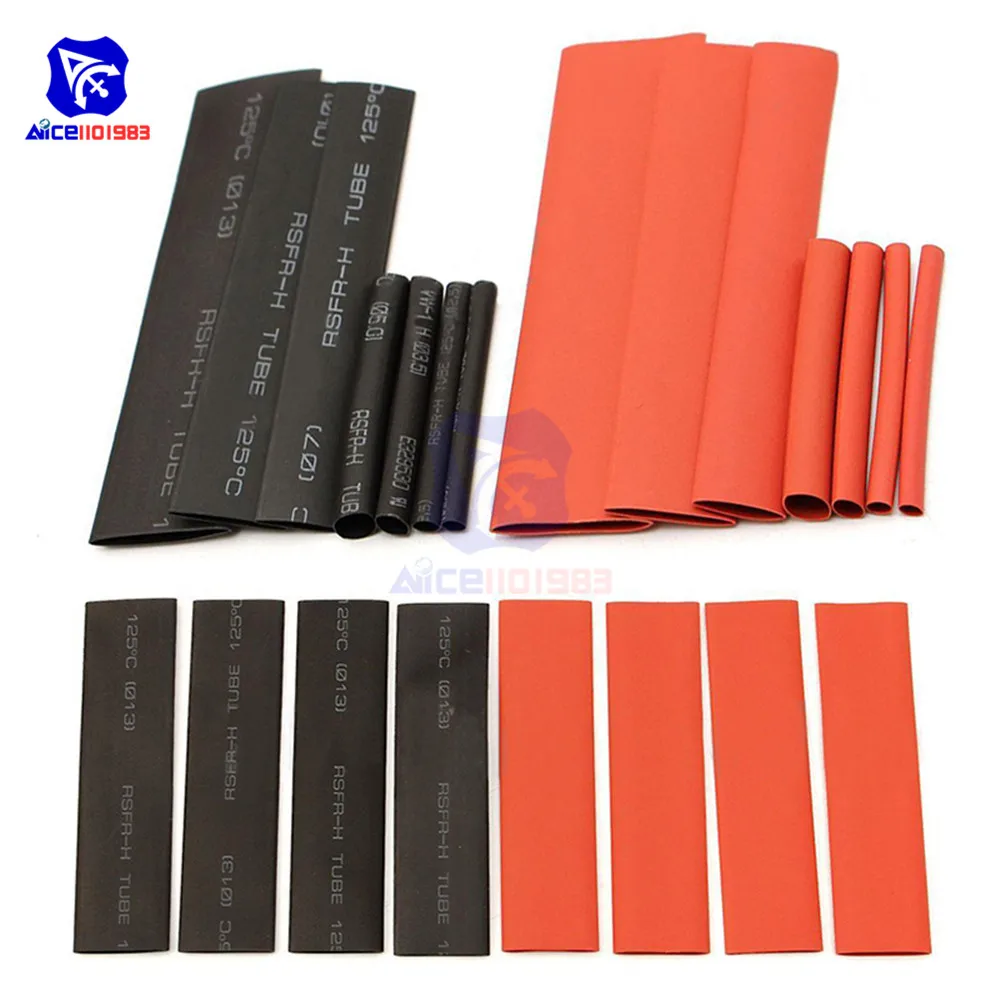 127pcs Red Black Polyolefin Heat Shrink Tubing Cable Tube Sleeving Kit Wrap Wire Set PE Heat Shrink Tubing Set Cable Sleeves
127pcs Red Black Polyolefin Heat Shrink Tubing Cable Tube Sleeving Kit Wrap Wire Set PE Heat Shrink Tubing Set Cable Sleeves