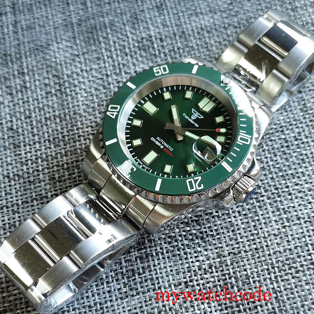 Japan NH35 40mm Tandorio Top Brand Blue Green Dial Sapphire Glass Date Rotating Bezel 120clicks 200m Waterproof Oyster Bracelet
Japan NH35 40mm Tandorio Top Brand Blue Green Dial Sapphire Glass Date Rotating Bezel 120clicks 200m Waterproof Oyster Bracelet