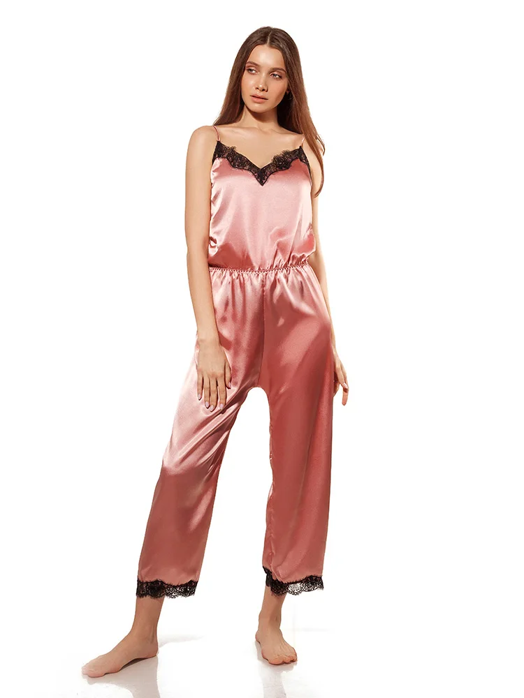 Satin Sleeveless Jumpsuit Lace Romper Sexy Onesie Spaghetti Strap Bodysuit Women Sleepwear Elegant Pajamas
Satin Sleeveless Jumpsuit Lace Romper Sexy Onesie Spaghetti Strap Bodysuit Women Sleepwear Elegant Pajamas