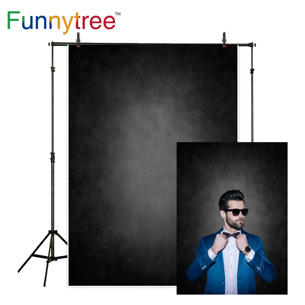 Фон Funnytree для фотостудии чистый цвет черный винтажный абстрактный фон Фотофон