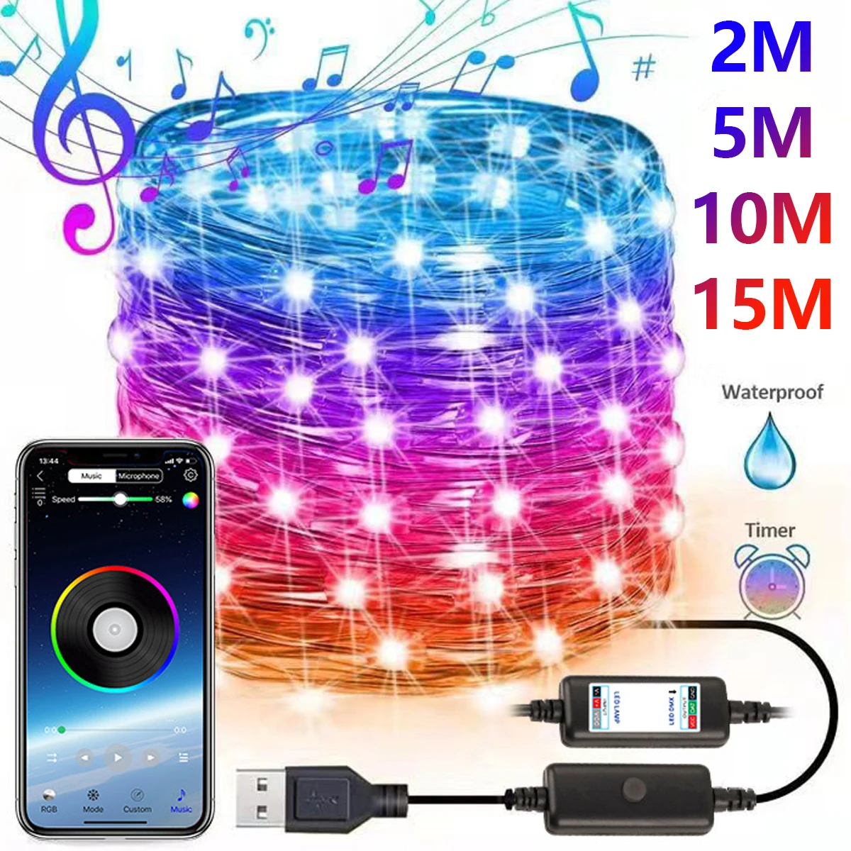 High Quality LED String Lights LED Copper Wire Starry Fairy Lights Bluetooth APP Control Twinkle String Ornament Navidad
High Quality LED String Lights LED Copper Wire Starry Fairy Lights Bluetooth APP Control Twinkle String Ornament Navidad