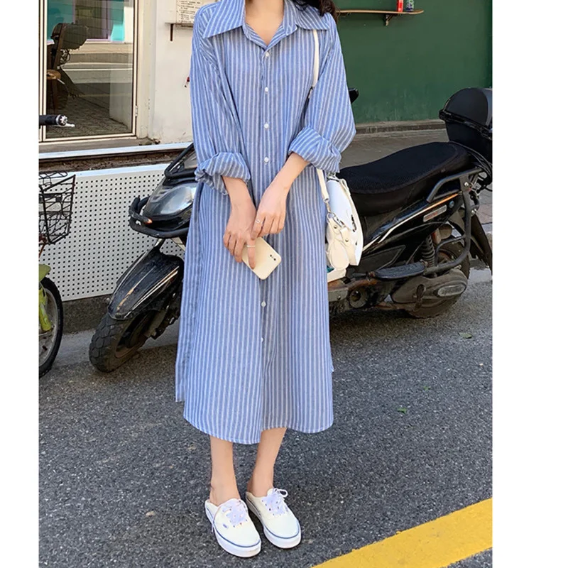 Рубашка-юбка Детская в полоску, с длинным рукавом 
Рубашка-юбка Детская в полоску, с длинным рукавом