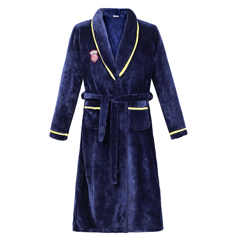 2020 Men'S New Flannel Nightgown Belt Long Pijamas Autumn Winter Solid Color Coral Fleece Bathroom Bathrobe Sleepwear Nightwear
2020 Men'S New Flannel Nightgown Belt Long Pijamas Autumn Winter Solid Color Coral Fleece Bathroom Bathrobe Sleepwear Nightwear