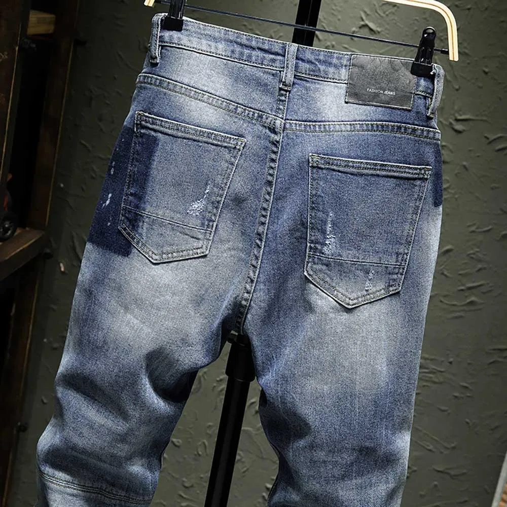 Korean Fashion Casual Slim Ripped Jeans Men Skinny Jeans Ankle-Length Streetwear Distressed Jeans Denim Trousers Male Clothes
Korean Fashion Casual Slim Ripped Jeans Men Skinny Jeans Ankle-Length Streetwear Distressed Jeans Denim Trousers Male Clothes