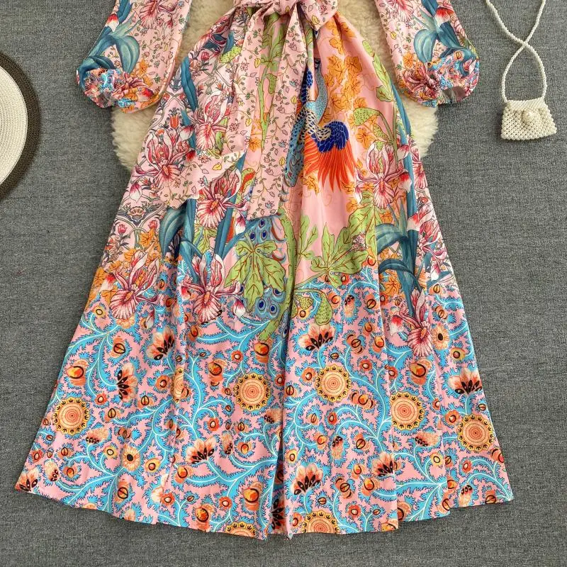 New Autumn Fashion Retro Print Maxi Dress For Women French Puff Sleeve Lace up A-line Dresses Elegant Streetwear Long Robe
New Autumn Fashion Retro Print Maxi Dress For Women French Puff Sleeve Lace up A-line Dresses Elegant Streetwear Long Robe