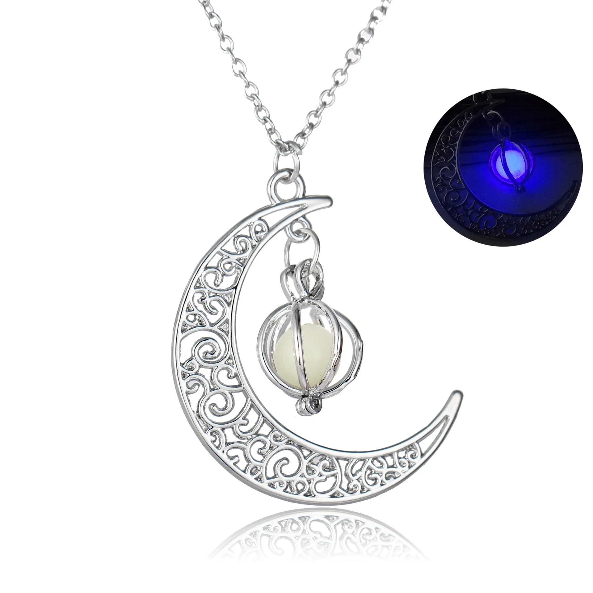 Светящаяся Луна Тыква креативный кулон светящееся женское ожерелье