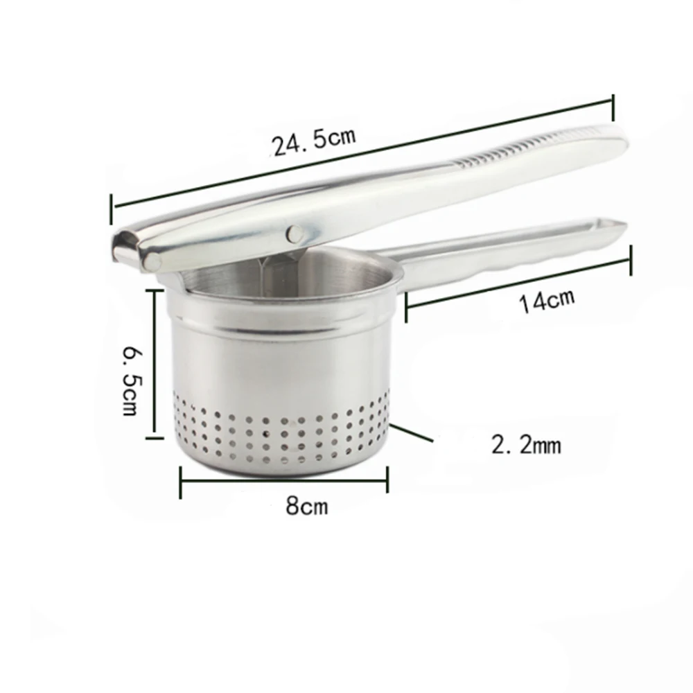 Stainless Steel Potato Masher Potato Ricer Fruit Vegetable Press Juicer Crusher Squeezer Multifunctional Kitchen Tool
Stainless Steel Potato Masher Potato Ricer Fruit Vegetable Press Juicer Crusher Squeezer Multifunctional Kitchen Tool