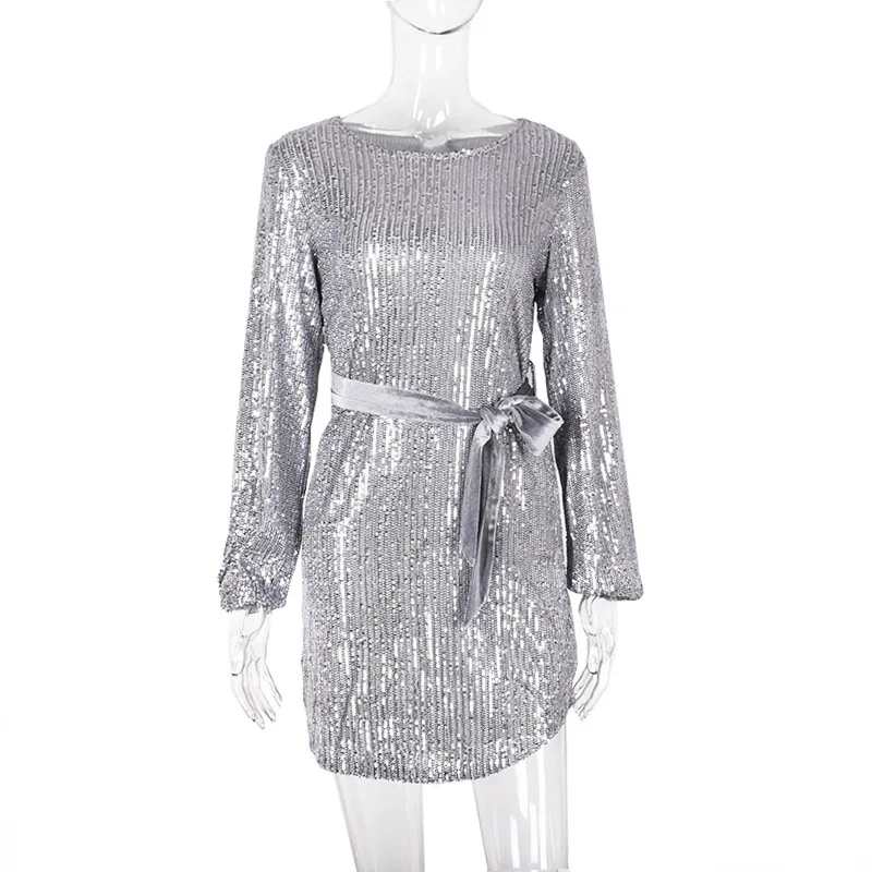 2021 Autumn Hot Women Sequin Lantern Long Sleeve Dress Gold Silver Sequined Belt Dress O Neck Shiny Party Club Dresses Slim Fit 
2021 Autumn Hot Women Sequin Lantern Long Sleeve Dress Gold Silver Sequined Belt Dress O Neck Shiny Party Club Dresses Slim Fit