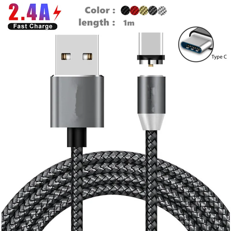 Магнитный Кабель USB 3 0 Type C 1 м 2 мобильный телефон быстрая зарядка зарядный провод