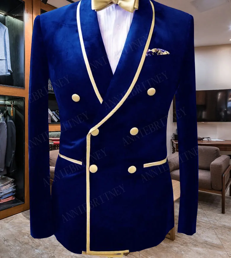 ANNIEBRITNEY Double Breasted Slim Fit Men Suits with Gold Lapel Velvet Prom Stage Wedding Tuxedos Suit Jacket with Black Pants
ANNIEBRITNEY Double Breasted Slim Fit Men Suits with Gold Lapel Velvet Prom Stage Wedding Tuxedos Suit Jacket with Black Pants