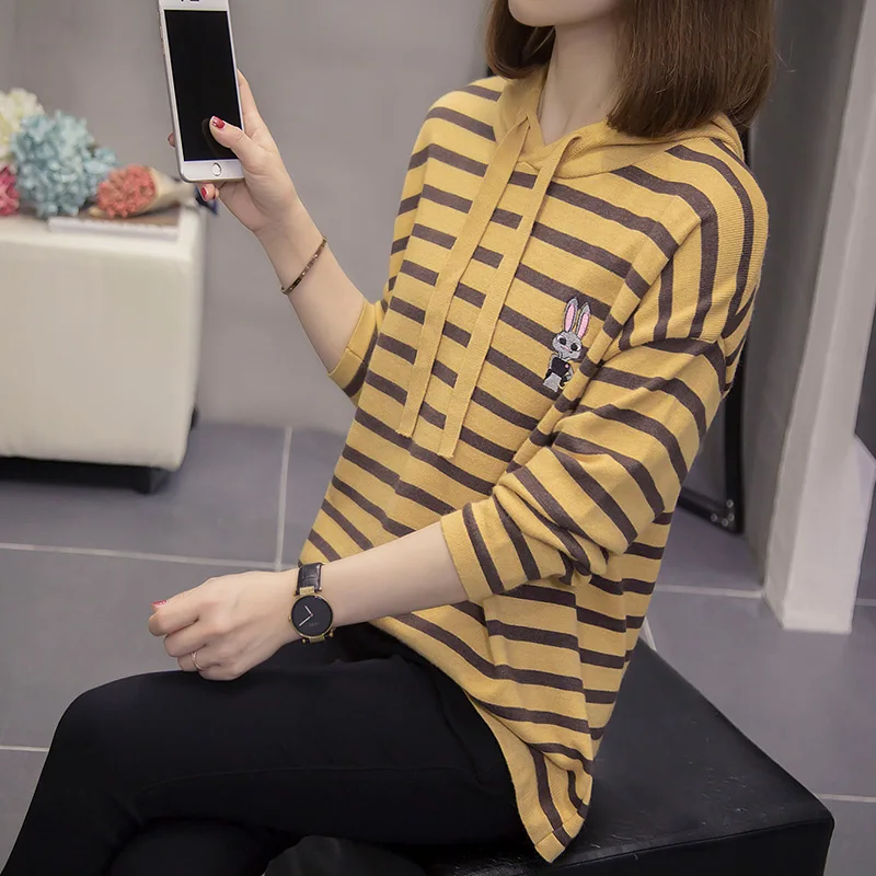 M-4XL size women autumn winter thick sweater pullover 2021 long Sleeve Striped kintting Oversized hooded casual sweaters
M-4XL size women autumn winter thick sweater pullover 2021 long Sleeve Striped kintting Oversized hooded casual sweaters