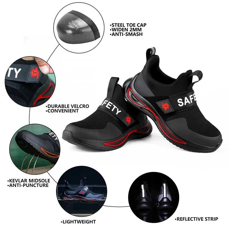 2021 Spring Men Safety Work Shoes with Steel Toe Cap Indestructible Puncture-Proof Fashion Boots Lightweight Breathable Sneakers
2021 Spring Men Safety Work Shoes with Steel Toe Cap Indestructible Puncture-Proof Fashion Boots Lightweight Breathable Sneakers
