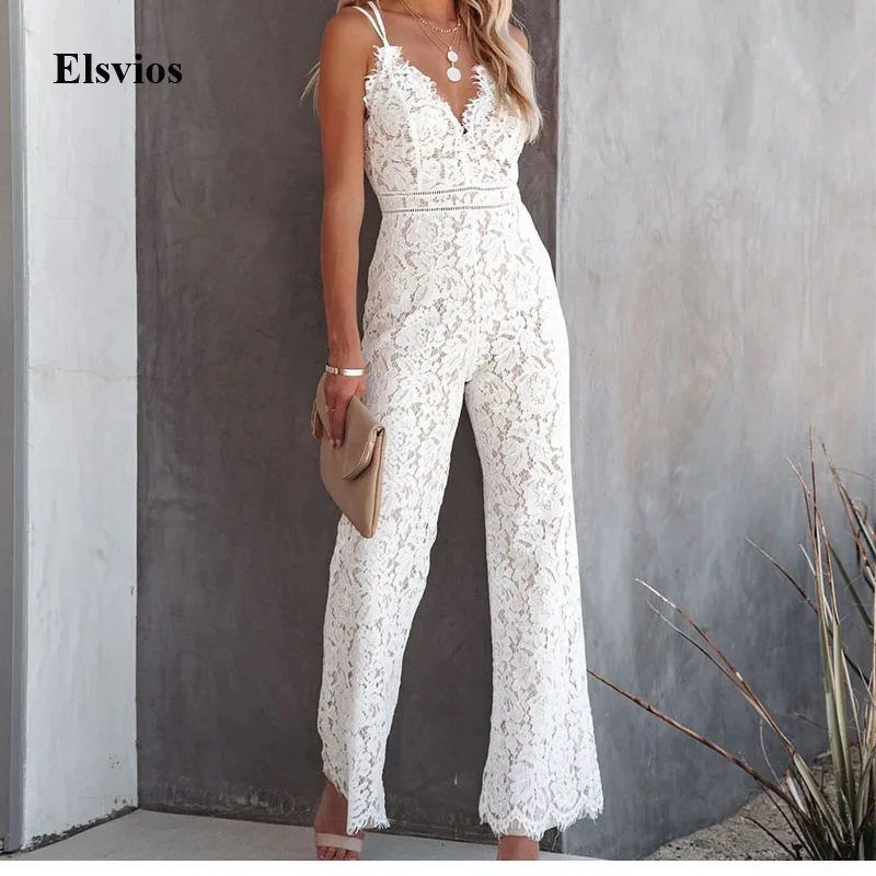 2021 Summer Elegant Backless Party Romper Fashion Embroidery Lace Women Jumpsuit Sexy Deep V Sling Office Lady Playsuit Overalls
2021 Summer Elegant Backless Party Romper Fashion Embroidery Lace Women Jumpsuit Sexy Deep V Sling Office Lady Playsuit Overalls