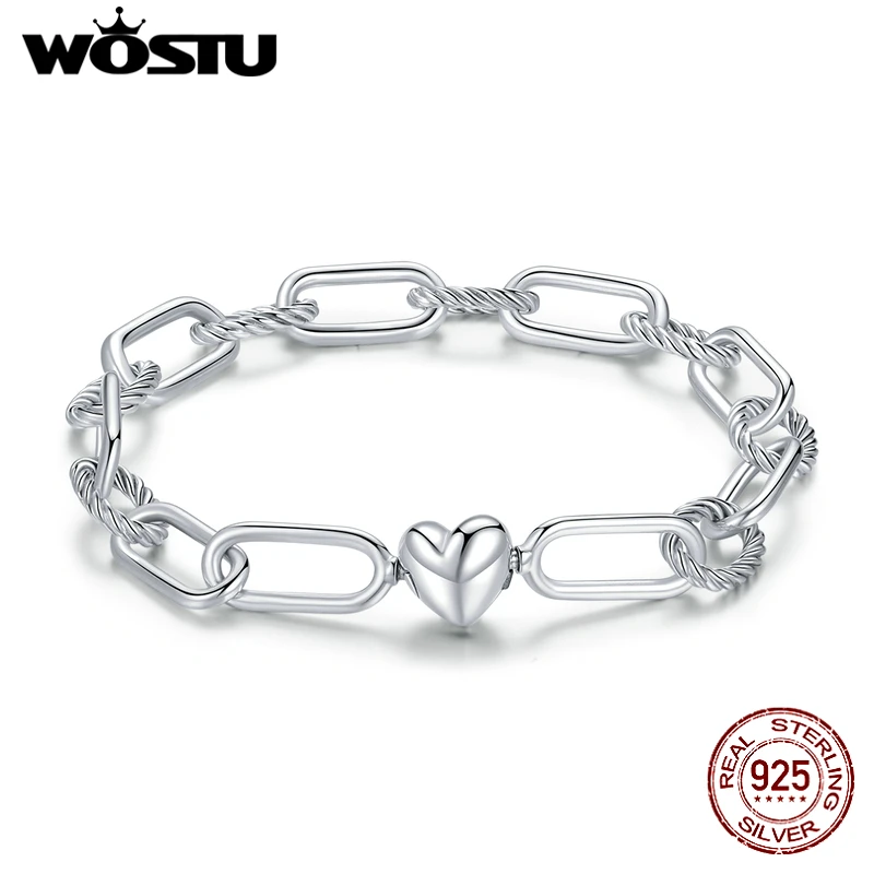 WOSTU 2021 Real 925 Sterling Silver Bracelet New DIY Heart Clips Bracelet For Women Original Bracelet Authentic Jewelry CQB202
WOSTU 2021 Real 925 Sterling Silver Bracelet New DIY Heart Clips Bracelet For Women Original Bracelet Authentic Jewelry CQB202
