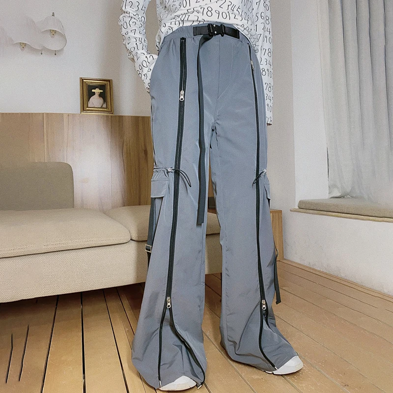 SHENGPALAE Streetwear Double Zipper Straight Trousers Women's Spring 2021 New High Waist Loose Wide Leg Cargo Pants Fenale 5B51
SHENGPALAE Streetwear Double Zipper Straight Trousers Women's Spring 2021 New High Waist Loose Wide Leg Cargo Pants Fenale 5B51