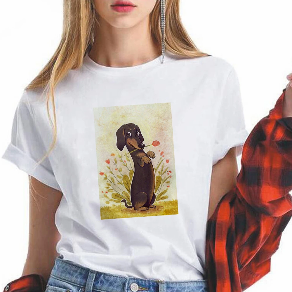 Cute and Interesting Dachshund Women T-shirts Cartoon Short Sleeve Tops Summer Loose Casual Tee Shirt Teens Girls Young Style
Cute and Interesting Dachshund Women T-shirts Cartoon Short Sleeve Tops Summer Loose Casual Tee Shirt Teens Girls Young Style
