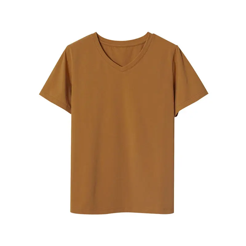 95% cotton 2021 new solid color V-neck short sleeve clavicle T-shirt with design sense
95% cotton 2021 new solid color V-neck short sleeve clavicle T-shirt with design sense
