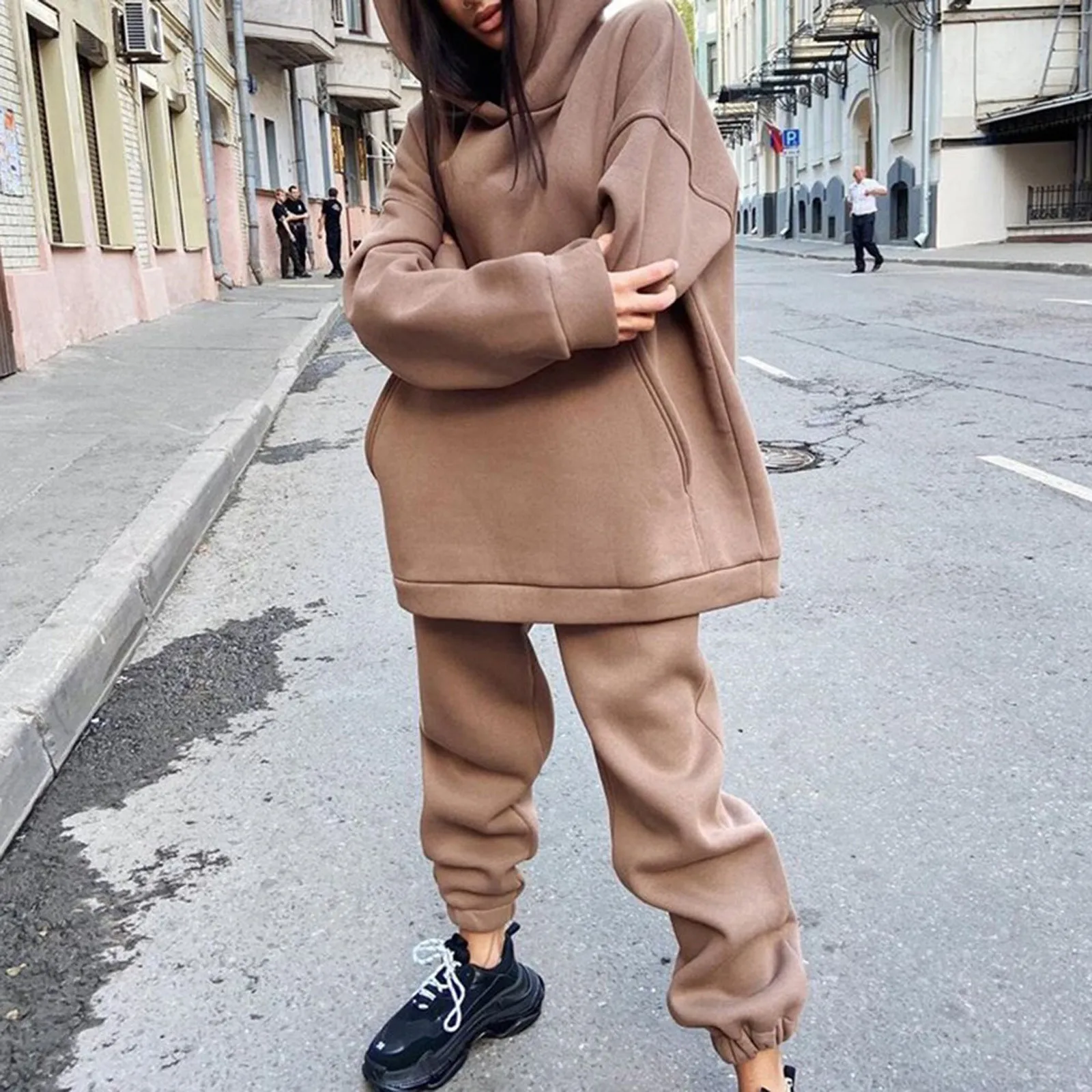 Two Piece Set Casual Fleece Tracksuit Women Winter 2021 Women's Sets Oversized Hooded Long Sleeve Hoodie Sport Pants Lady Suit
Two Piece Set Casual Fleece Tracksuit Women Winter 2021 Women's Sets Oversized Hooded Long Sleeve Hoodie Sport Pants Lady Suit