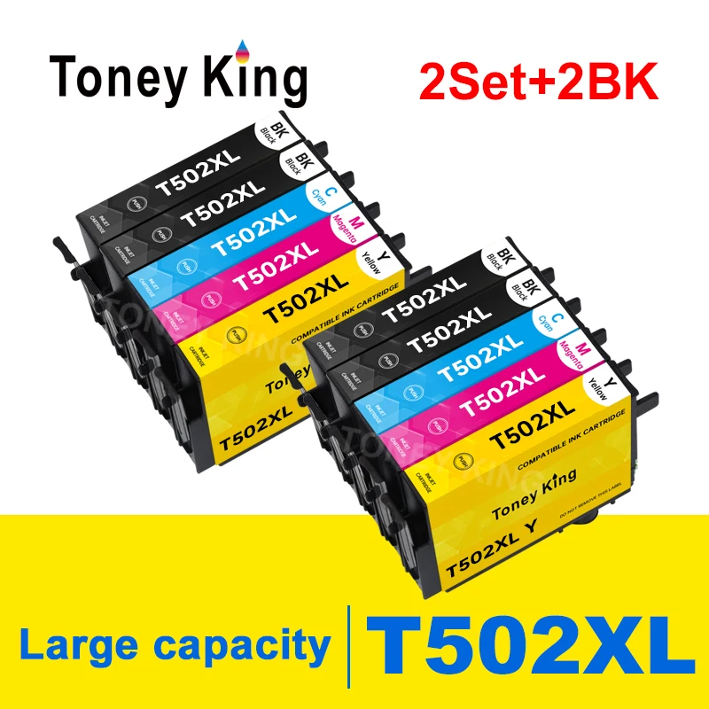 

Тонкий картридж с чернилами и чипом, совместимый с принтерами Epson T502XL t502 502XL XP5100 xp5105 WF2860 WF2865