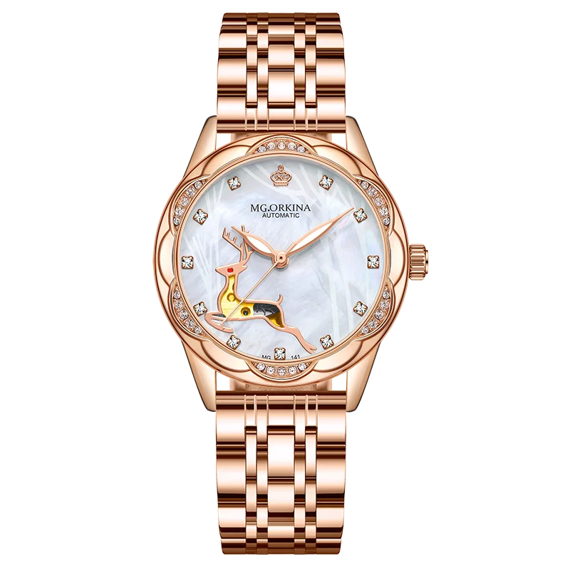 ORKINA Fashion Women Automatic Mechanical Watches Stainless Steel Strap Waterproof Female Ceramic Wristwatches Montre Femme
ORKINA Fashion Women Automatic Mechanical Watches Stainless Steel Strap Waterproof Female Ceramic Wristwatches Montre Femme