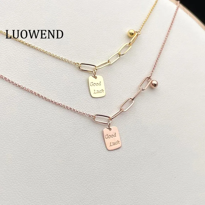 LUOWEND 18K Solid Yellow Gold Necklace Women Necklace Birthday Gift Good Luck Pendant Can Customize Words Bracelet Fine Jewelry
LUOWEND 18K Solid Yellow Gold Necklace Women Necklace Birthday Gift Good Luck Pendant Can Customize Words Bracelet Fine Jewelry