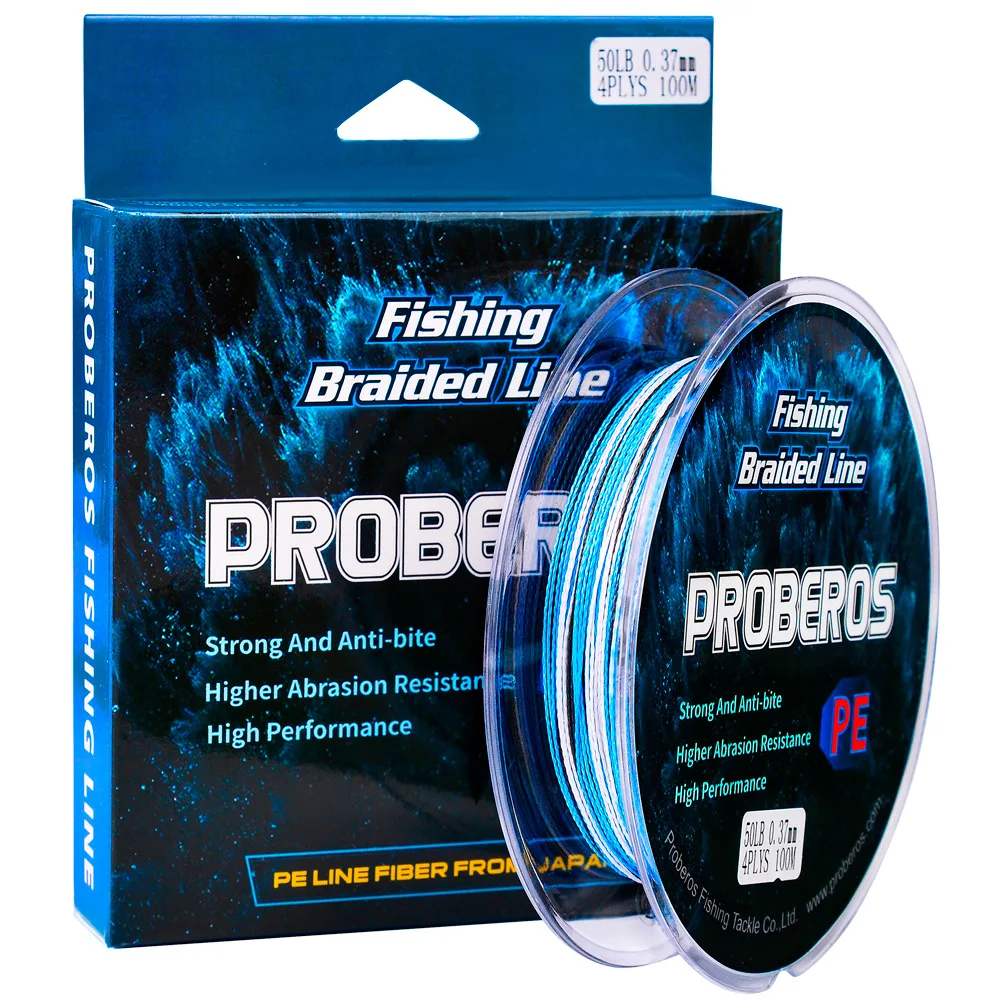 

Proberos 100M Fishing Line 4 Braid Strands Multifilament Camouflage Braided Wire 6LB-100LB PE Carp Fishing Smoother Thread Pesca