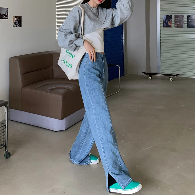 Side Split Washed All-Match Jeans Lady Straight Mopping Pants Denim Trousers Casual Jeans Women Spring New High-Waist
Side Split Washed All-Match Jeans Lady Straight Mopping Pants Denim Trousers Casual Jeans Women Spring New High-Waist