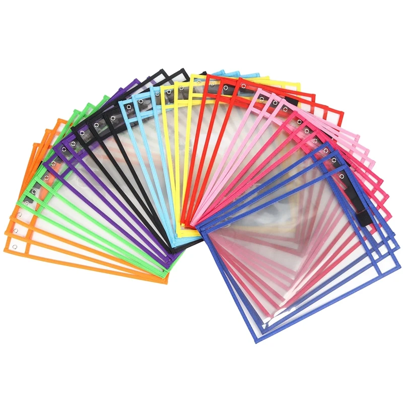30 PCS Reusable Dry-Erase Pockets Waterproof Pocket Transparent Write Drawing Board File Pocket for Teacher Student
30 PCS Reusable Dry-Erase Pockets Waterproof Pocket Transparent Write Drawing Board File Pocket for Teacher Student