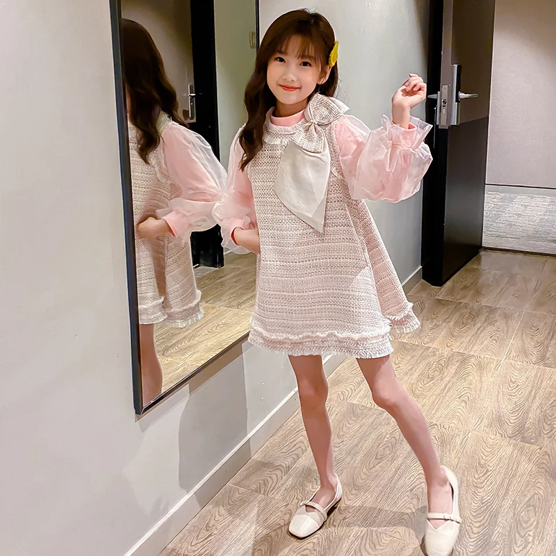 Fashion Baby Girls Clothes Cute Puff Sleeve Tops + Big Bow Loose Princess Dresses 2pcs Kids Sets for 6 8 10 12 Years Children
Fashion Baby Girls Clothes Cute Puff Sleeve Tops + Big Bow Loose Princess Dresses 2pcs Kids Sets for 6 8 10 12 Years Children