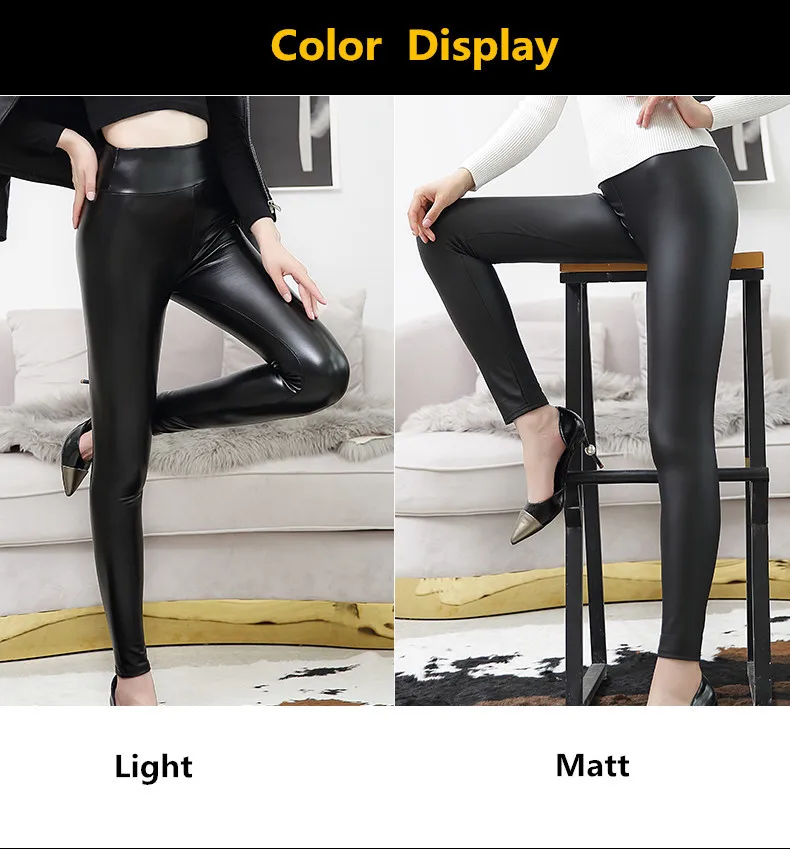 Everbellus High Waist Leather Leggings for Women Black Light&Matt Thin&Thick Femme Fitness PU Leggings Sexy Push Up Slim Pants
Everbellus High Waist Leather Leggings for Women Black Light&Matt Thin&Thick Femme Fitness PU Leggings Sexy Push Up Slim Pants