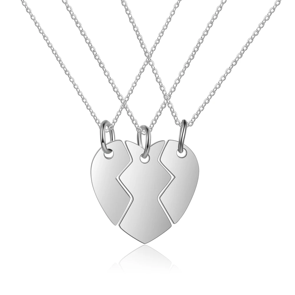 Personalized Customized BBF Necklace 3 Piece Broken Heart Pendant Necklace Set Women Men Friendship Jewelry
Personalized Customized BBF Necklace 3 Piece Broken Heart Pendant Necklace Set Women Men Friendship Jewelry