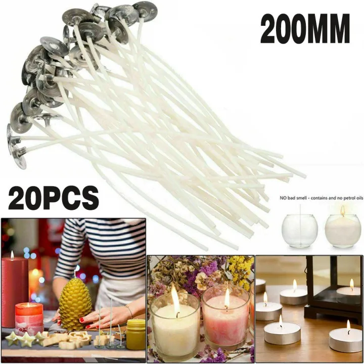 20 X 200mm Long Pre Waxed Candle Core For Candle Making With Metal Sustainer`s Designed To Improve The Burn Characteristics
20 X 200mm Long Pre Waxed Candle Core For Candle Making With Metal Sustainer`s Designed To Improve The Burn Characteristics