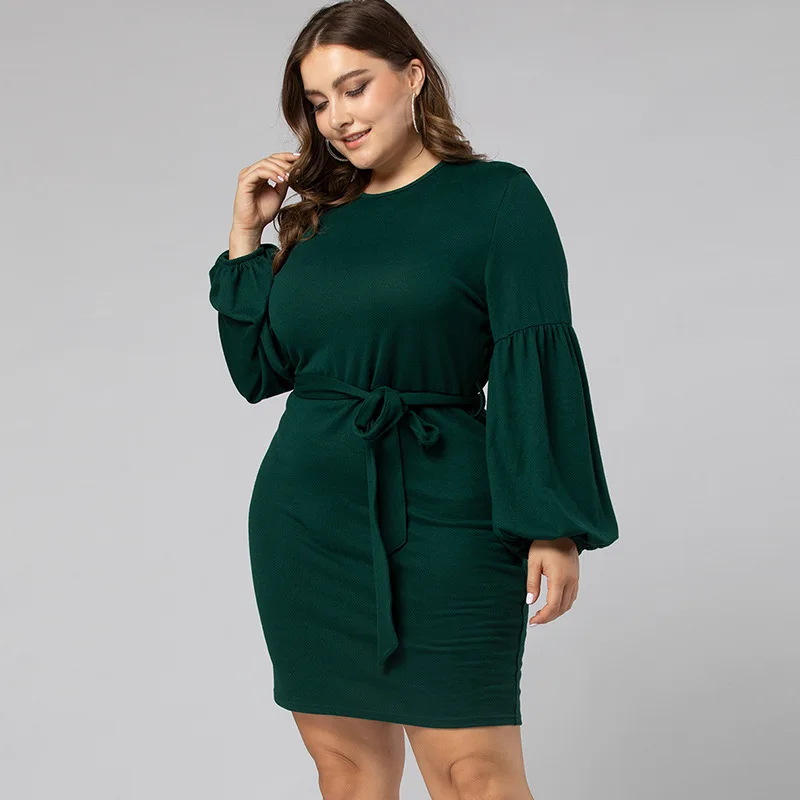 DOIB Dark Green Dresses Plus Size Solid Color Patchwork Pencil Large Size Dress Women Vintage Sashes Big Size Dress 4XL
DOIB Dark Green Dresses Plus Size Solid Color Patchwork Pencil Large Size Dress Women Vintage Sashes Big Size Dress 4XL