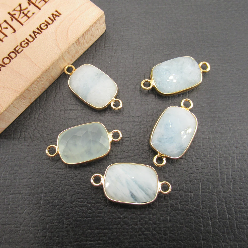 APDGG Wholesale 5PCS Natural Blue AquamarineFaceted Rectangle Double Bail 24kt Bezel Connector Necklace Pendant Jewelry DIY
APDGG Wholesale 5PCS Natural Blue AquamarineFaceted Rectangle Double Bail 24kt Bezel Connector Necklace Pendant Jewelry DIY