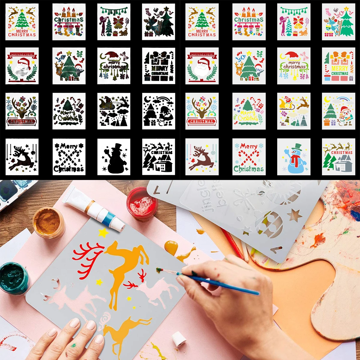 16 шт., трафареты для рисования на Рождество
16 шт., трафареты для рисования на Рождество