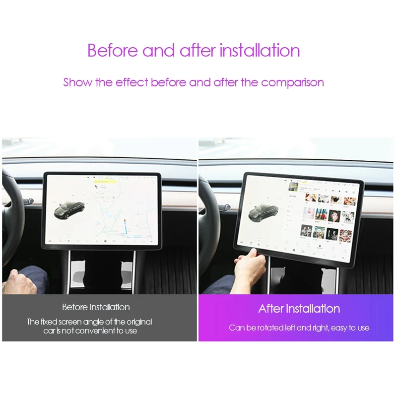 for Tesla Model 3 Y Center Navigation Screen Rotation Mount Holder Turn Left and Right Car Modification Accessories
for Tesla Model 3 Y Center Navigation Screen Rotation Mount Holder Turn Left and Right Car Modification Accessories