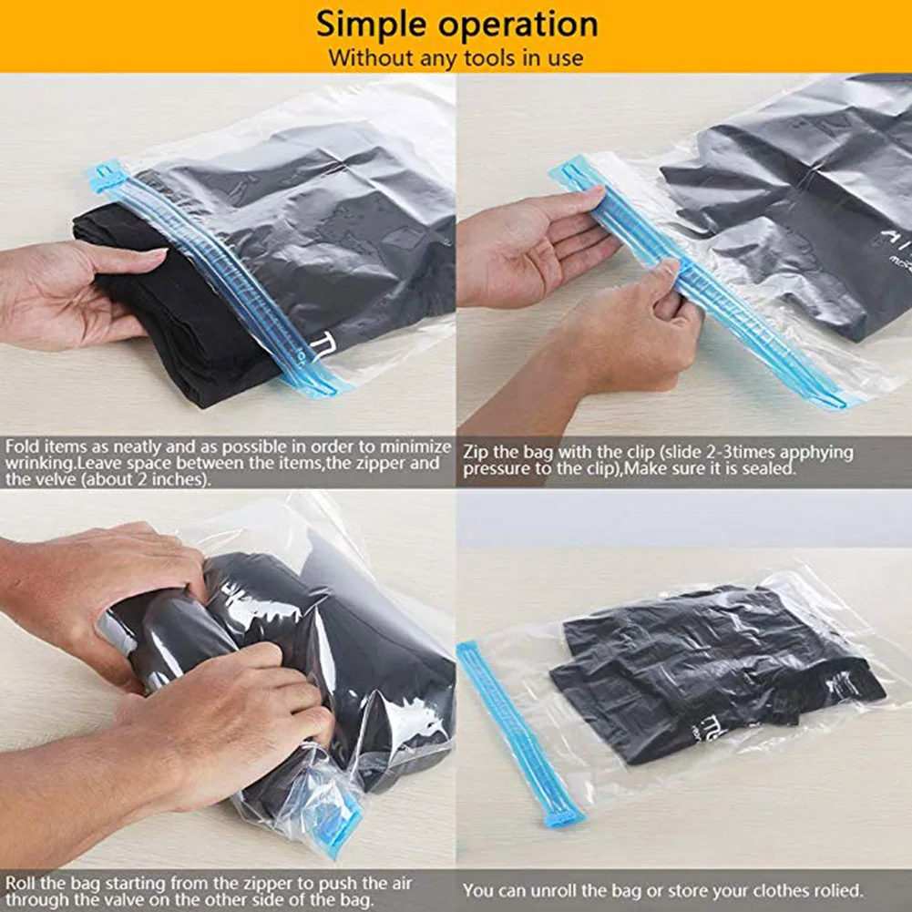 Travel Space Saver Bags Travel Storage Bags Reusable Packing Sacks (10 Pack) No Vacuum Pump Needed Save 80% Space Travel Storage
Travel Space Saver Bags Travel Storage Bags Reusable Packing Sacks (10 Pack) No Vacuum Pump Needed Save 80% Space Travel Storage