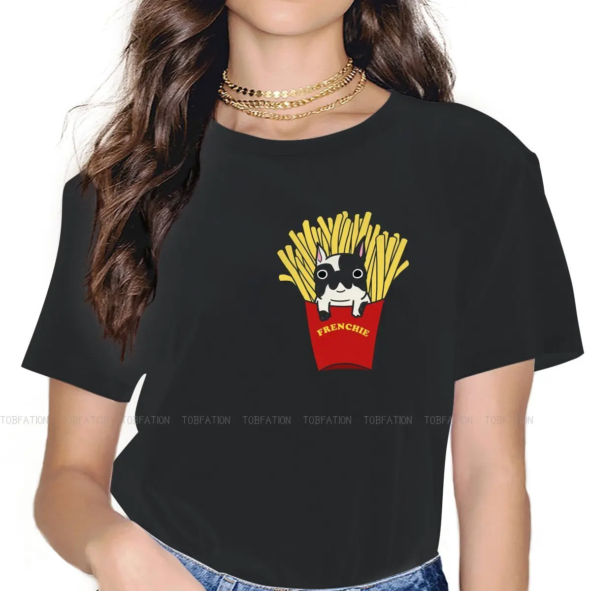 Frenchie Fries TShirt For Girls French Bulldog Pet Dog Lover Tops Fashion Female T Shirt Basic Graphic Loose
Frenchie Fries TShirt For Girls French Bulldog Pet Dog Lover Tops Fashion Female T Shirt Basic Graphic Loose