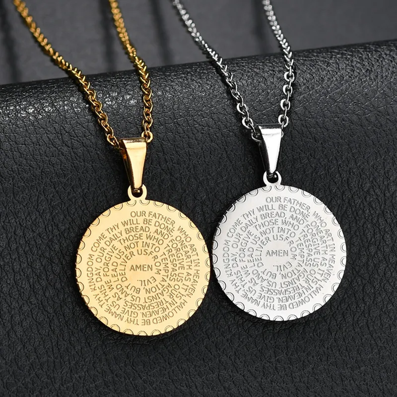 2021 New Fashion Religious Bible Scriptures Round Stainless Steel Pendant Necklace Jewelry Accessories
2021 New Fashion Religious Bible Scriptures Round Stainless Steel Pendant Necklace Jewelry Accessories