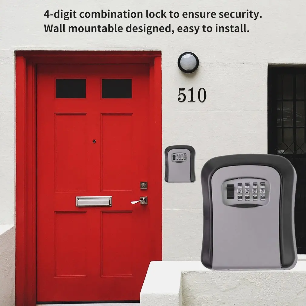 Key Safe Box MetalKey Lock Box Wall Mounted Aluminum alloy Weatherproof 4 Digit Combination Key Storage Lock Box dropshipping
Key Safe Box MetalKey Lock Box Wall Mounted Aluminum alloy Weatherproof 4 Digit Combination Key Storage Lock Box dropshipping