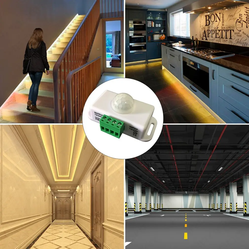 1PC Body Infrared PIR Motion Sensor Switch Human Motion Sensor Detector Switch For LED Light Strip Automatic DC 12V-24V 8A
1PC Body Infrared PIR Motion Sensor Switch Human Motion Sensor Detector Switch For LED Light Strip Automatic DC 12V-24V 8A