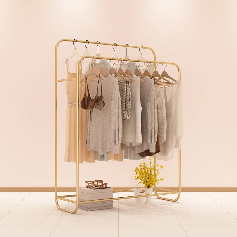 GY Clothing Store Zhongdao Double Row Display Stand Golden Light Luxury Clothes Rack Floor Window Shelf
GY Clothing Store Zhongdao Double Row Display Stand Golden Light Luxury Clothes Rack Floor Window Shelf