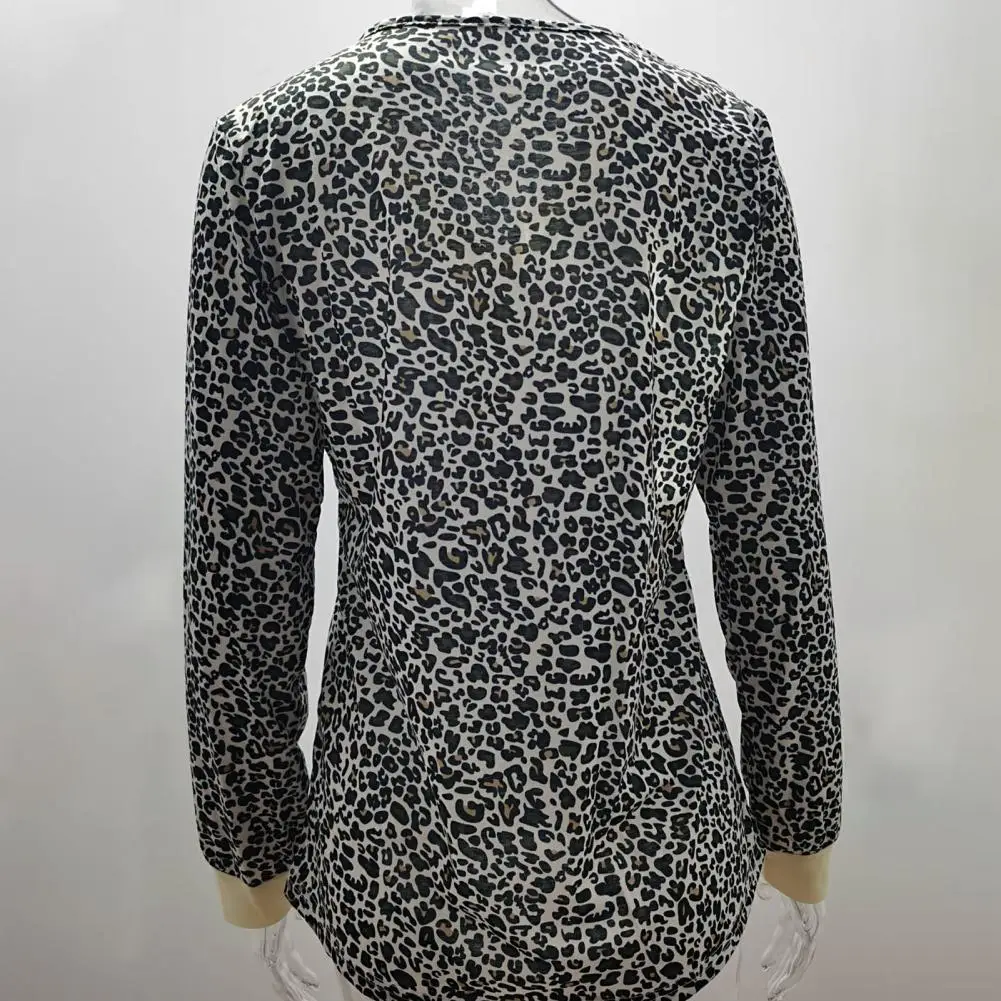 Women Autumn Winter V Neck Long Sleeve Leopard Camouflage Buttons T-shirt Blouse 
Women Autumn Winter V Neck Long Sleeve Leopard Camouflage Buttons T-shirt Blouse