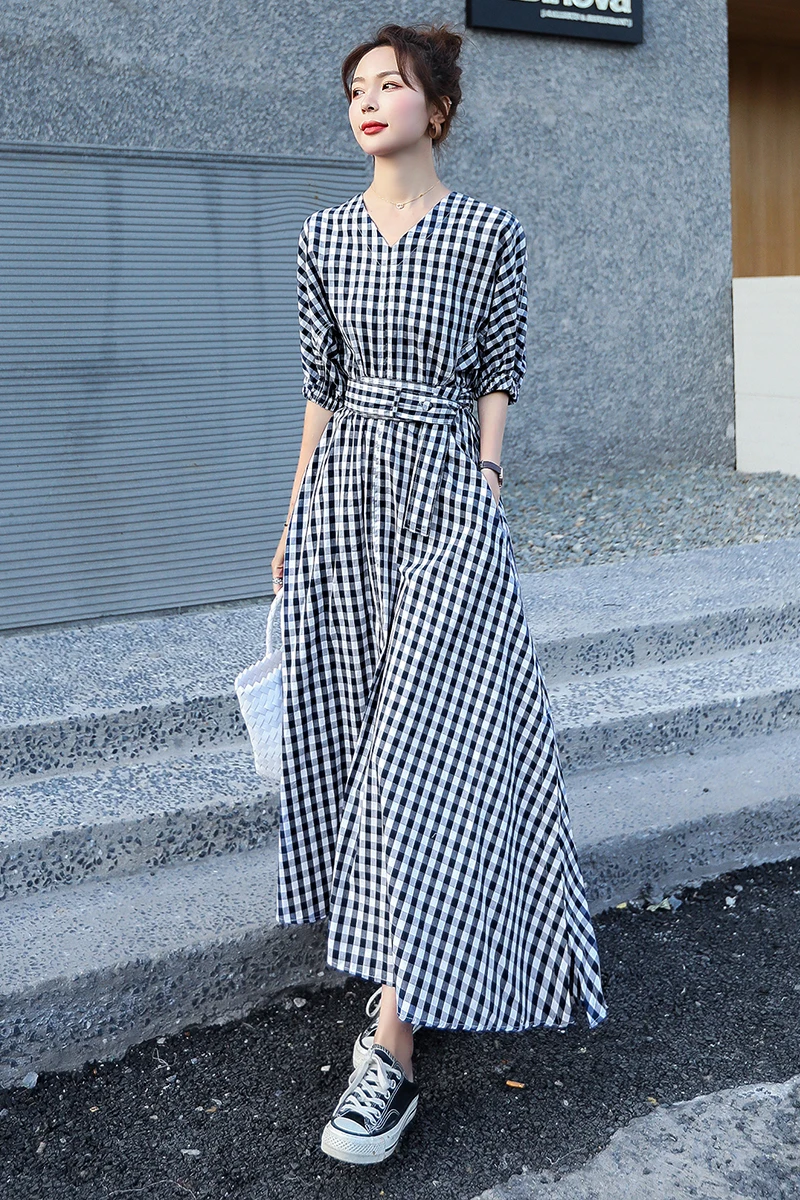 2021 spring and summer new retro western style simple temperament elegant lattice waist dress
2021 spring and summer new retro western style simple temperament elegant lattice waist dress