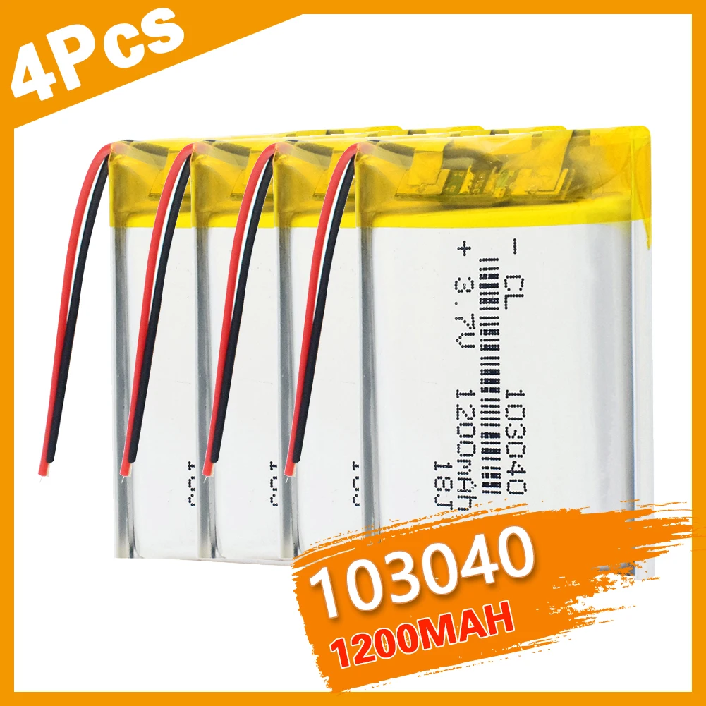 

YCDC Lithium polymer battery 3.7V 1200mAh LiPo Rechargeable Battery 103040 For MP3 MP4 GPS PSP Bluetooth Speakers