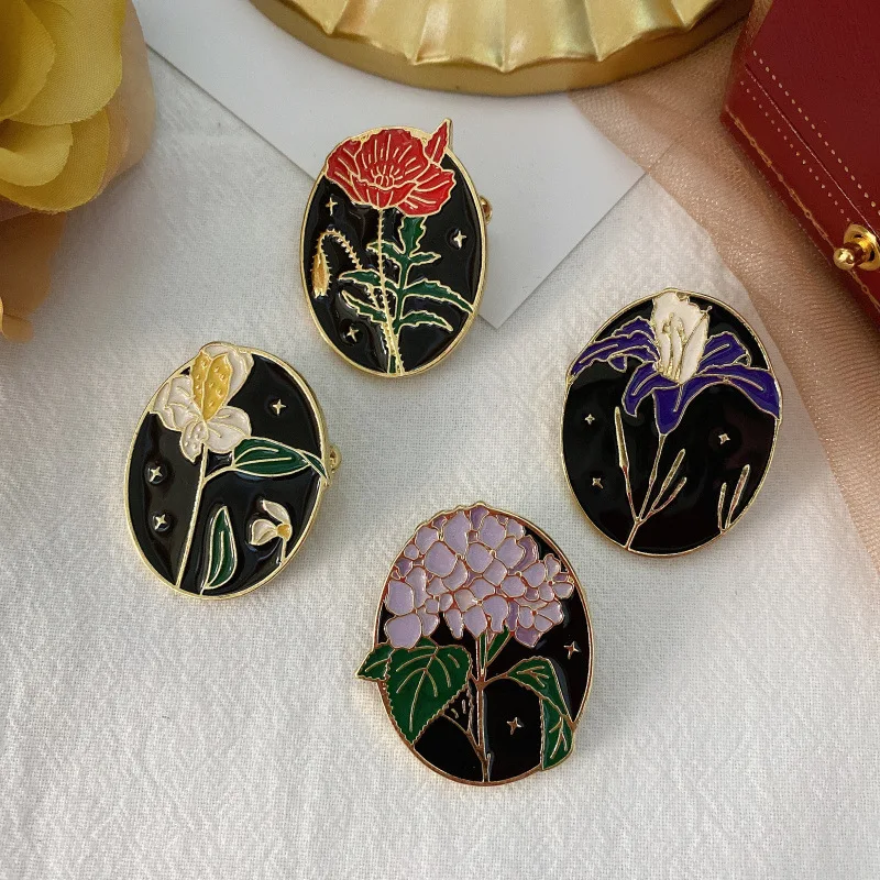 Popular Brooch Plant Forest Iris Poppies Enamel Small Corsage Anti-lighting Pin Female
Popular Brooch Plant Forest Iris Poppies Enamel Small Corsage Anti-lighting Pin Female