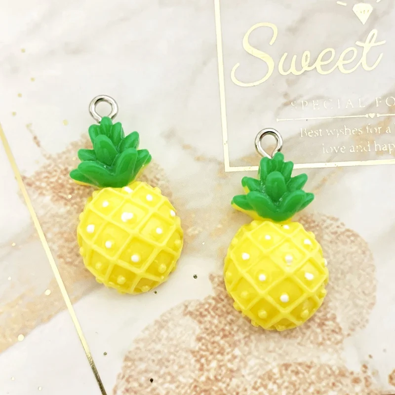 15*26mm Resin Simulation Yellow Pineapple Fruit Pendant DIY Accessories Charms Handmade Necklace Keychains Earrings 50PCS
15*26mm Resin Simulation Yellow Pineapple Fruit Pendant DIY Accessories Charms Handmade Necklace Keychains Earrings 50PCS
